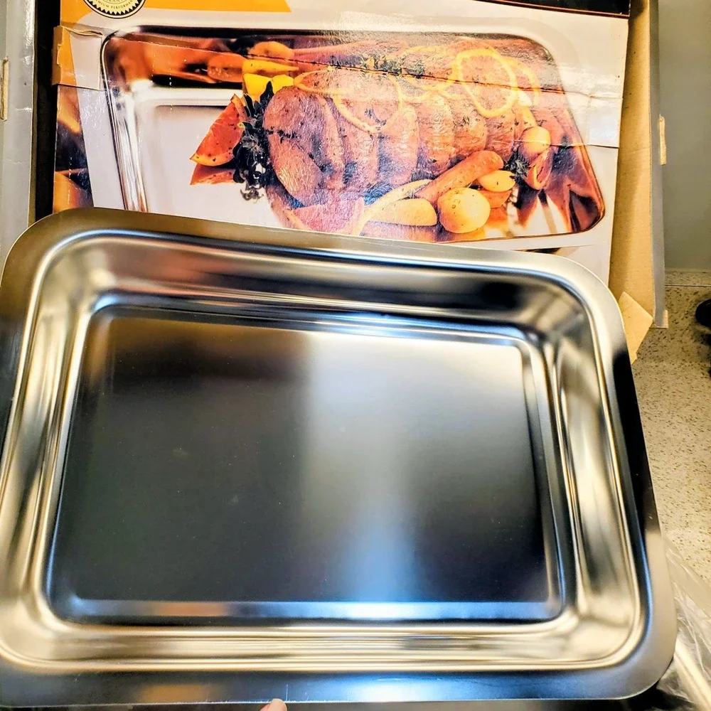 2 VTG New Farberware Classic Oven Roaster Stainless Steel Lifetime Warranty Box